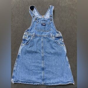 Vintage Oshkosh B'gosh Girls 6X Bib Overall Dress Denim Jean Blue Medium Wash